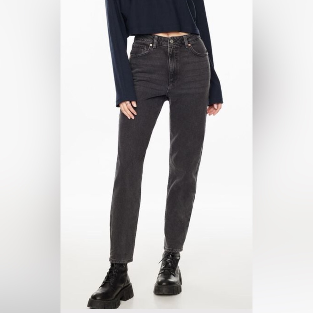 Black straight leg jeans